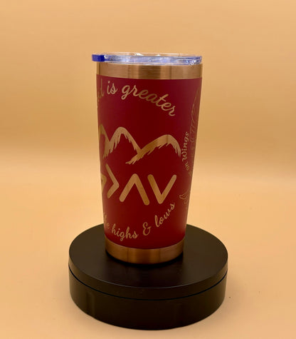 Isaiah 40:31 Christian Eagle Tumbler | Faith Over Fear Copper Engraved 20 oz - His Word Designs