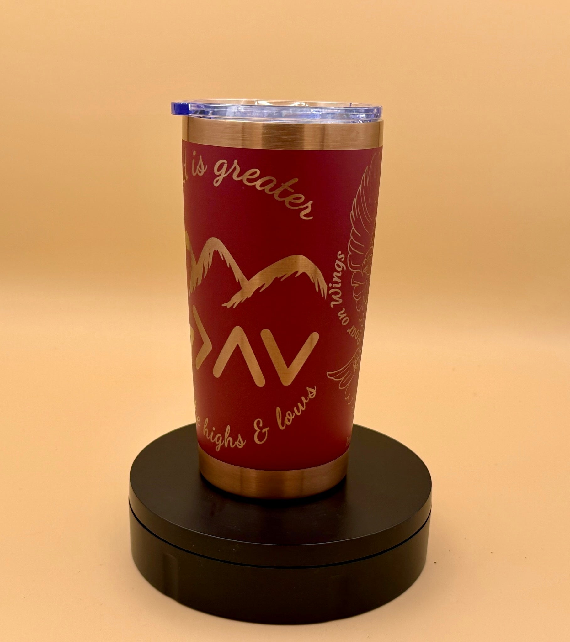 Isaiah 40:31 Christian Eagle Tumbler | Faith Over Fear Copper Engraved 20 oz - His Word Designs