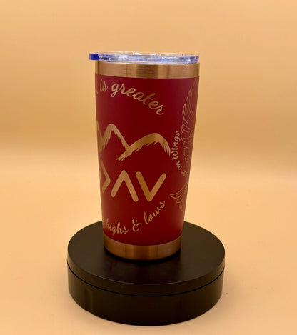 Isaiah 40:31 Christian Eagle Tumbler | Faith Over Fear Copper Engraved 20 oz - His Word Designs