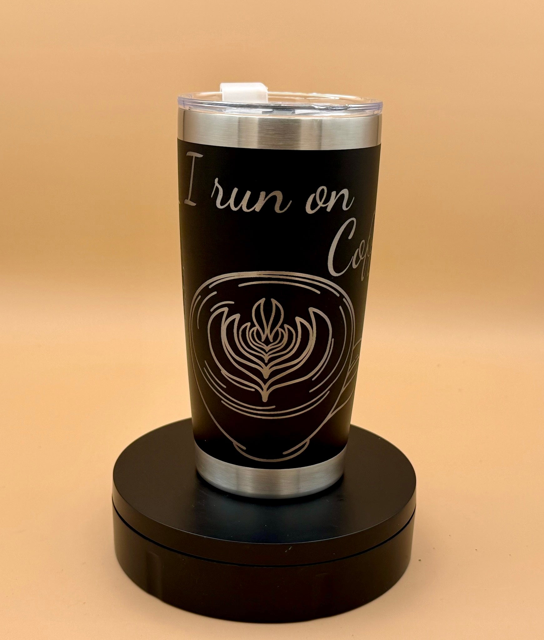 Coffee & Grace Christian Tumbler | Winged Cross Engraved 20 oz - His Word Designs
