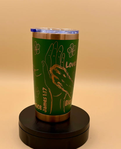Stay Paw - sitive Dog Tumbler | Engraved Faith Dog Lover Copper Reveal 20 oz - His Word Designs