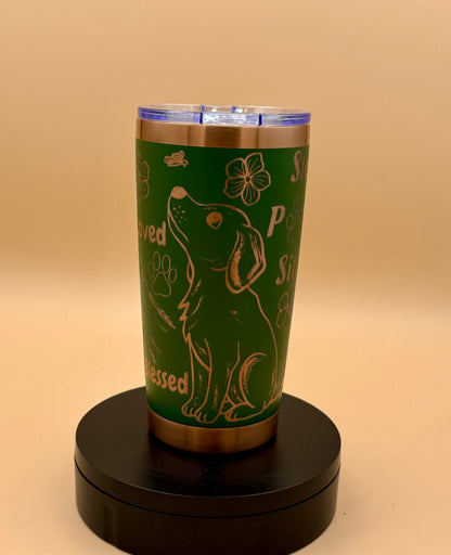 Stay Paw - sitive Dog Tumbler | Engraved Faith Dog Lover Copper Reveal 20 oz - His Word Designs