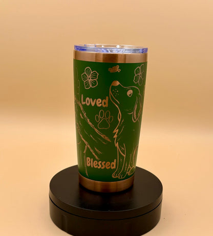 Stay Paw - sitive Dog Tumbler | Engraved Faith Dog Lover Copper Reveal 20 oz - His Word Designs