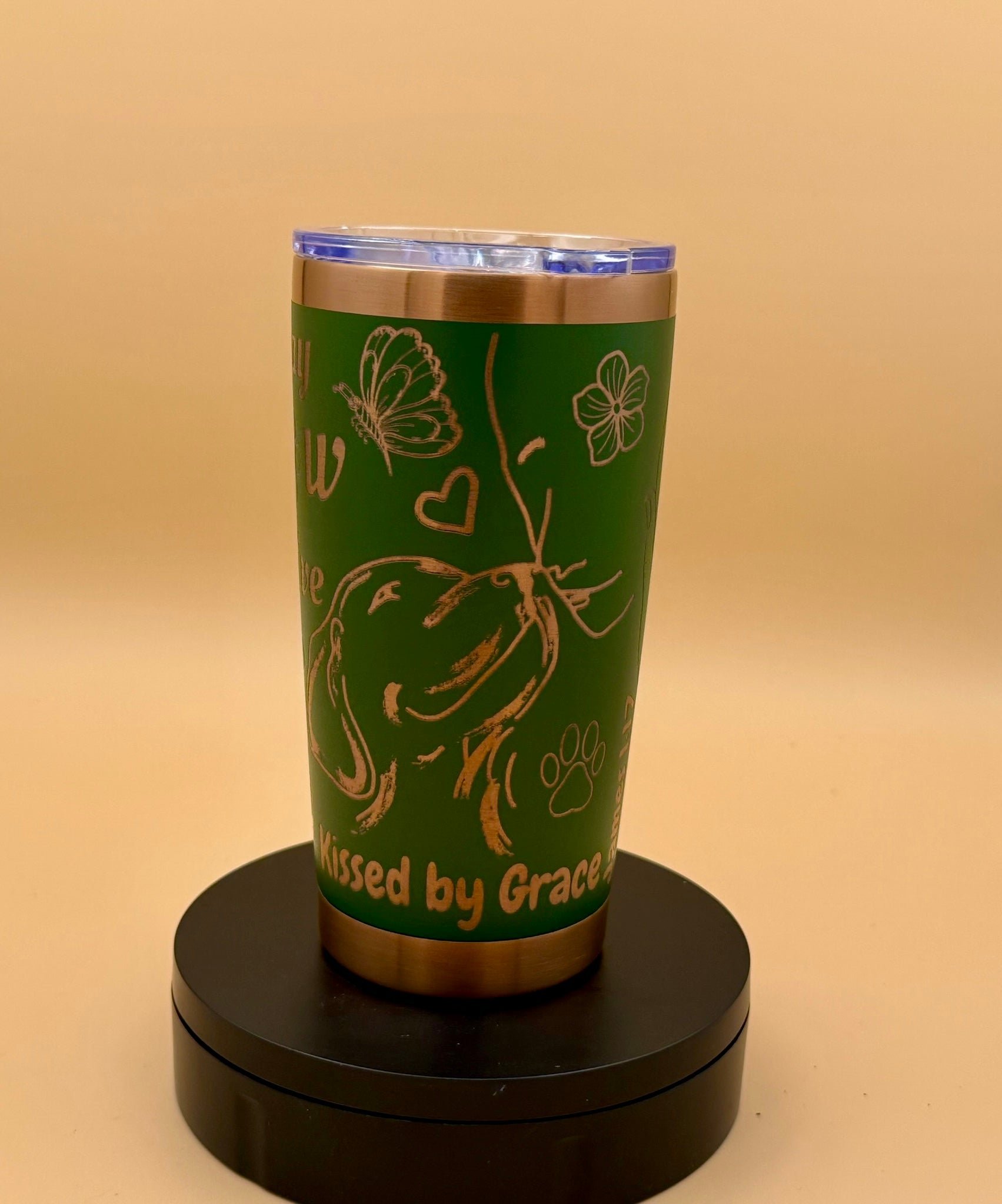 Stay Paw - sitive Dog Tumbler | Engraved Faith Dog Lover Copper Reveal 20 oz - His Word Designs