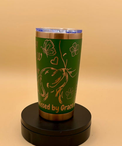 Stay Paw - sitive Dog Tumbler | Engraved Faith Dog Lover Copper Reveal 20 oz - His Word Designs