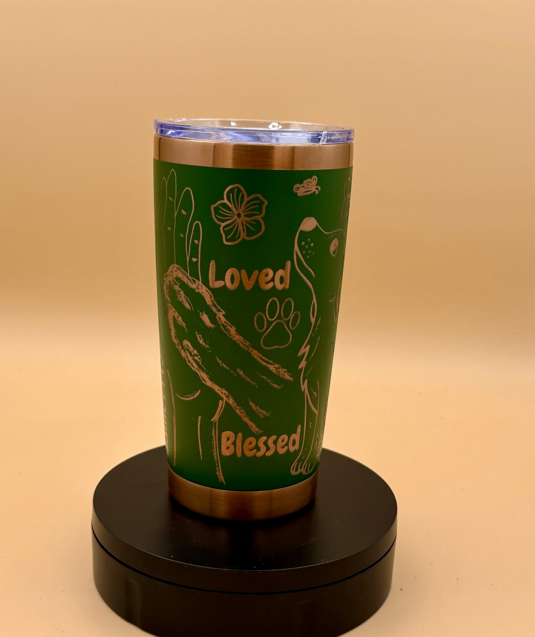 Stay Paw - sitive Dog Tumbler | Engraved Faith Dog Lover Copper Reveal 20 oz - His Word Designs