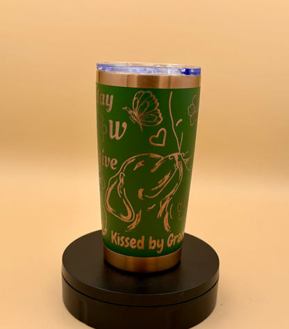 Stay Paw - sitive Dog Tumbler | Engraved Faith Dog Lover Copper Reveal 20 oz - His Word Designs