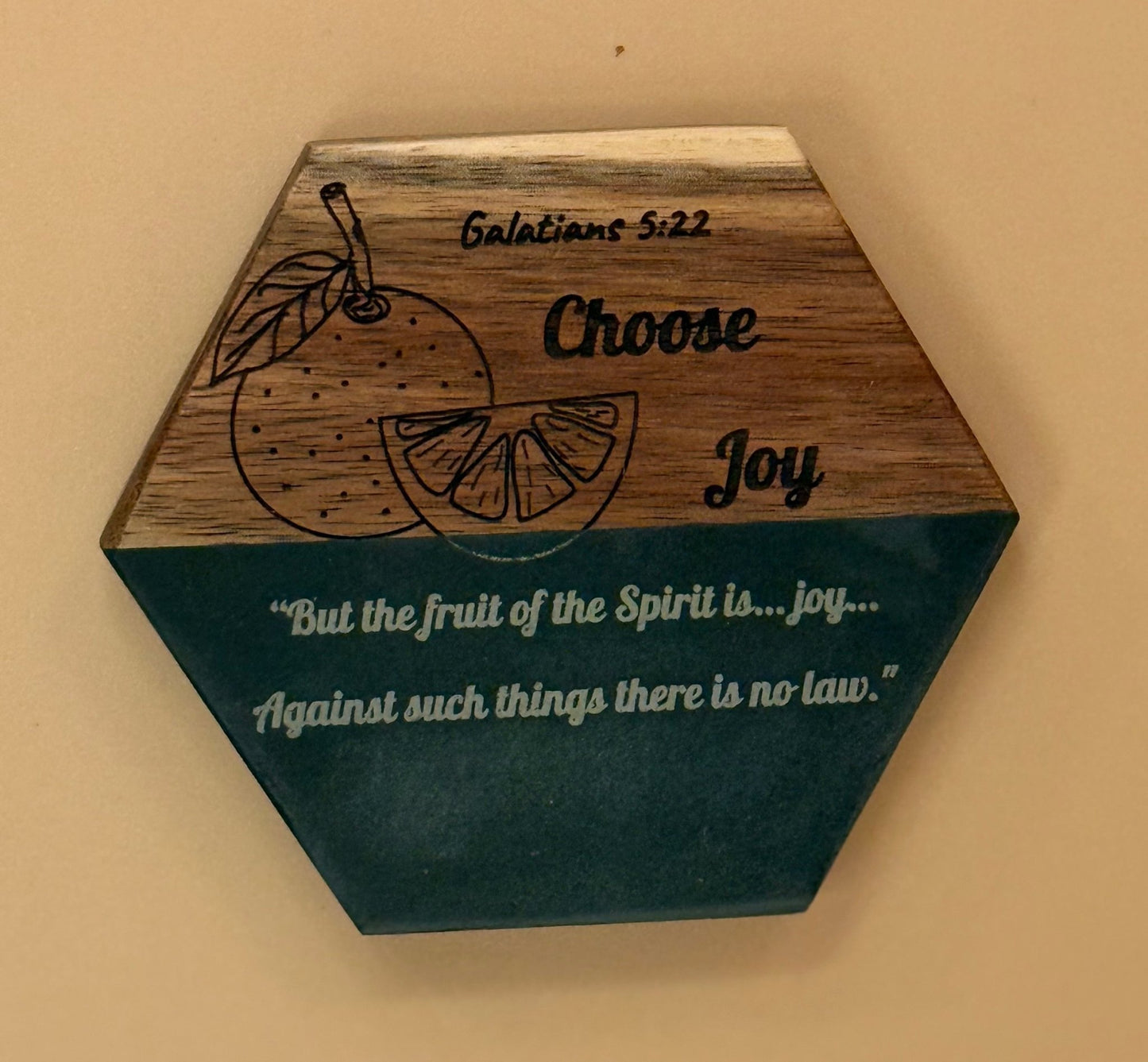 Marble & Acacia Coasters (Hexagon) - HisWord Designs