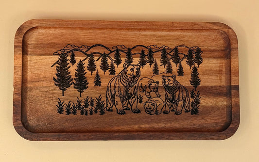 bear family in forest - animal lover gift