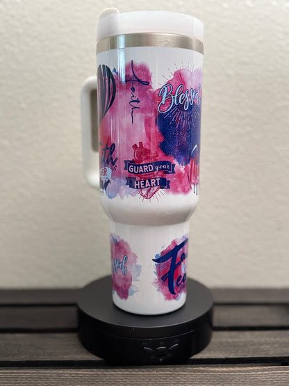 Pray More Worry Less Tumbler – 40 oz Christian Encouragement Drinkware - HisWord Designs