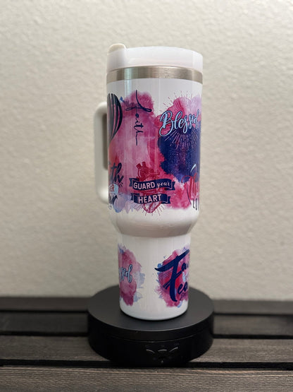 Pray More Worry Less Tumbler – 40 oz Christian Encouragement Drinkware - HisWord Designs