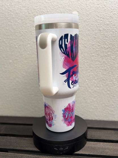 Pray More Worry Less Tumbler – 40 oz Christian Encouragement Drinkware - HisWord Designs