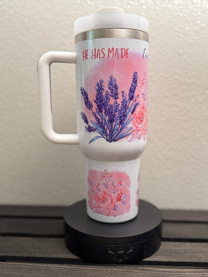 Everything Beautiful – 40 oz Christian Tumbler – Ecclesiastes 3:11 - HisWord Designs