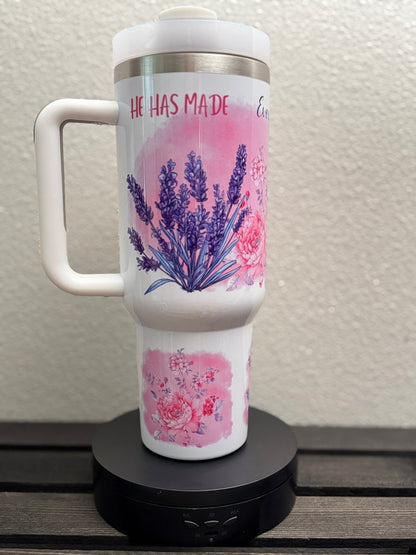 Everything Beautiful – 40 oz Christian Tumbler – Ecclesiastes 3:11 - HisWord Designs