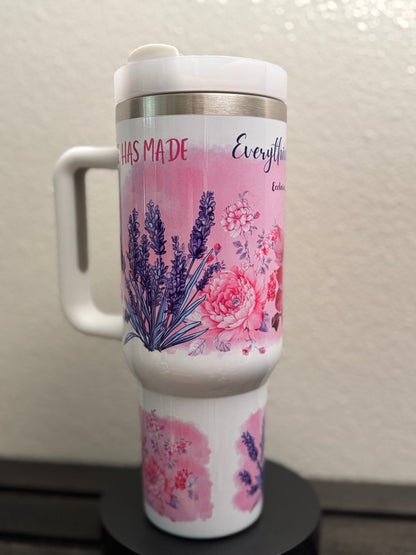 Everything Beautiful – 40 oz Christian Tumbler – Ecclesiastes 3:11 - HisWord Designs