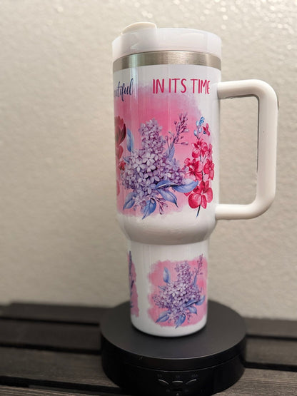 Everything Beautiful – 40 oz Christian Tumbler – Ecclesiastes 3:11 - HisWord Designs