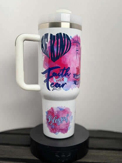 Pray More Worry Less Tumbler – 40 oz Christian Encouragement Drinkware - HisWord Designs