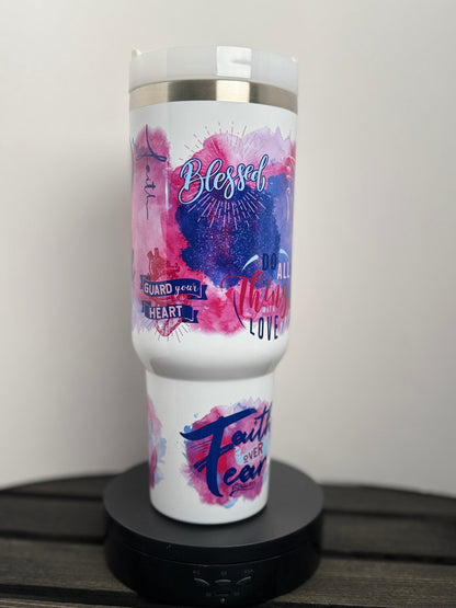 Pray More Worry Less Tumbler – 40 oz Christian Encouragement Drinkware - HisWord Designs