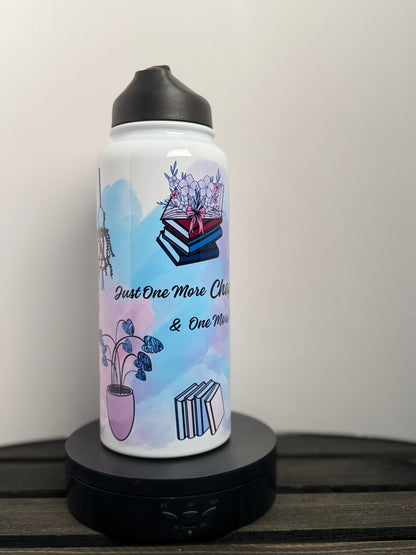 Just One More Chapter & One More Plant – 32 oz Book & Plant Lover Water Bottle - HisWord Designs