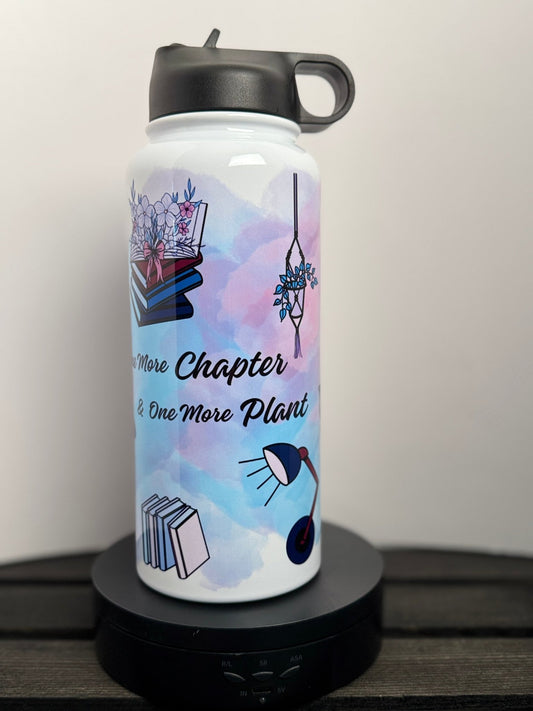 Just One More Chapter & One More Plant – 32 oz Book & Plant Lover Water Bottle - HisWord Designs