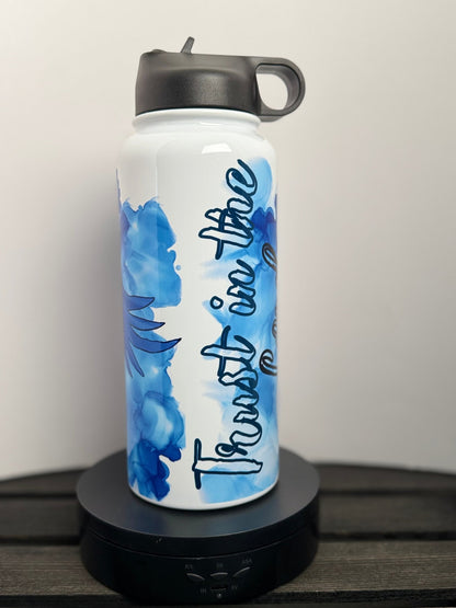 Trust in the Lord 40 oz Water Bottle – Christian Gift with Genesis 8:11 & Psalm 52:8 – Dove & Olive Branch Bible Verse Bottle - HisWord Designs