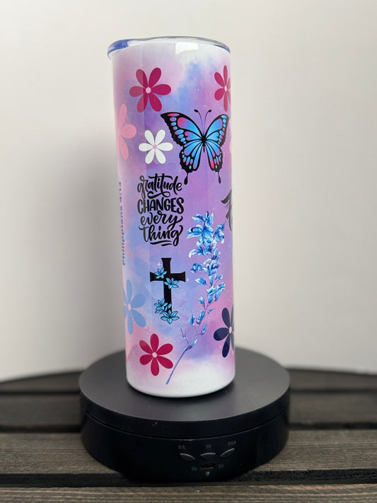 Stay Patient & Trust Tumbler – Faith Over Fear – 20 oz Christian Gift - HisWord Designs