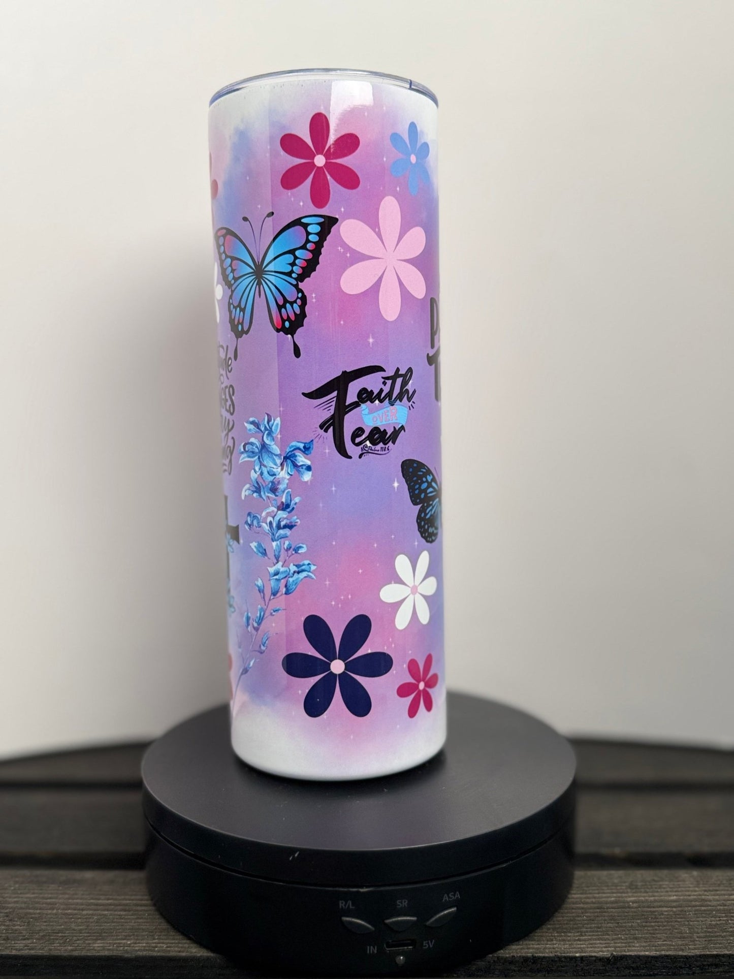 Stay Patient & Trust Tumbler – Faith Over Fear – 20 oz Christian Gift - HisWord Designs