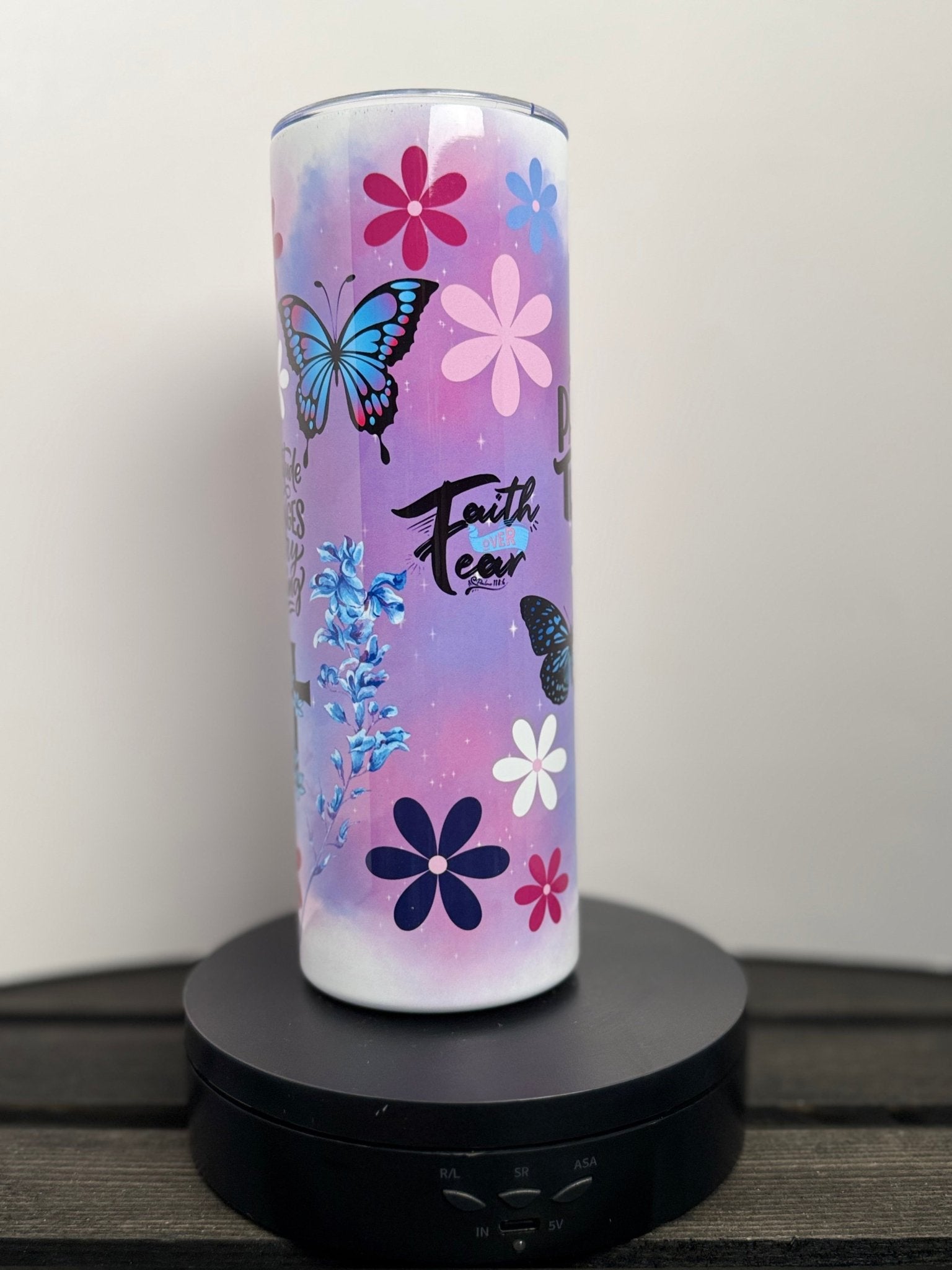 Stay Patient & Trust Tumbler – Faith Over Fear – 20 oz Christian Gift - HisWord Designs