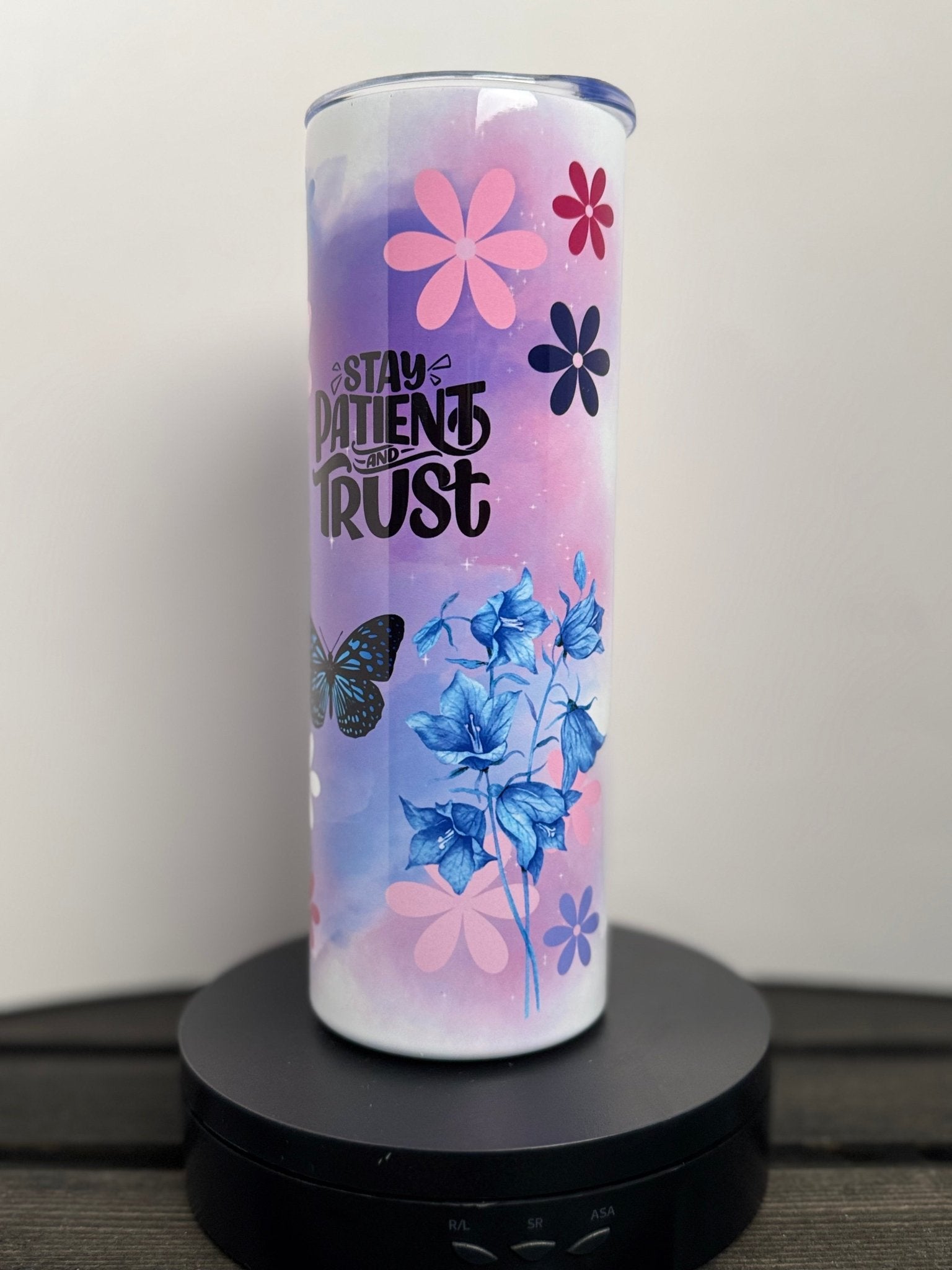 Stay Patient & Trust Tumbler – Faith Over Fear – 20 oz Christian Gift - HisWord Designs