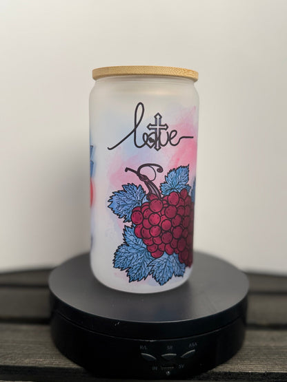 Faith Fruit – 16 oz Frosted Glass Libbey Cup - HisWord Designs