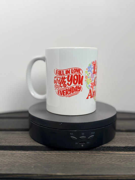 Love One Another Floral Heart – 11 oz Ceramic Mug - HisWord Designs