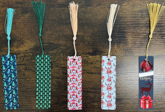 Christmas Bookmarks – Festive Winter Collection with Tassels - HisWord Designs