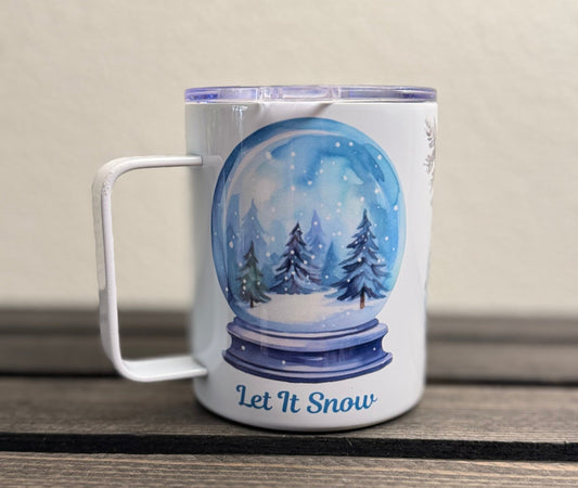 12 oz Christmas Camper Mug – Joy to the World, Merry & Bright, Let It Snow - HisWord Designs
