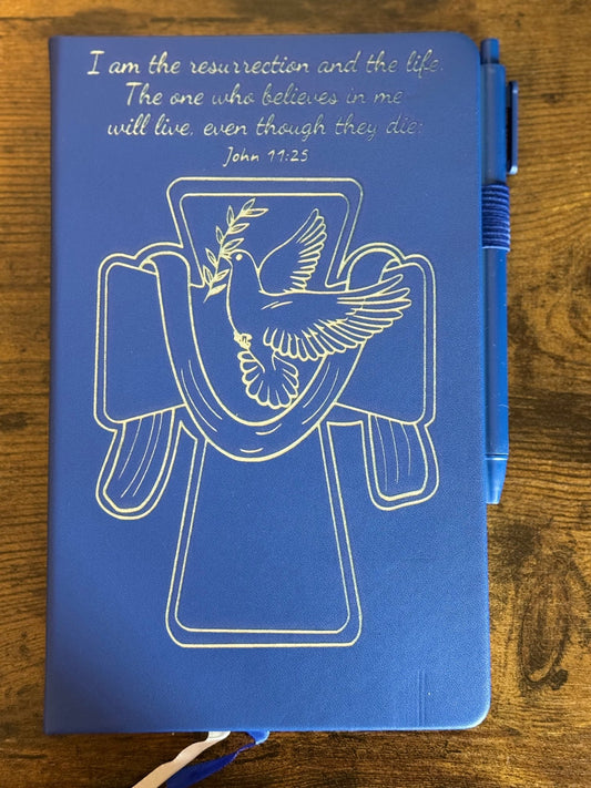 Cross With Dove Dark Blue Journal - HisWord Designs
