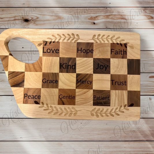 Words to Live By – Inspirational Engraved Wooden Cutting Board