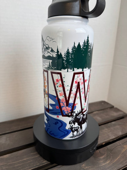 PNW Wild – 32oz Pacific Northwest Bigfoot Adventure Bottle - HisWord Designs