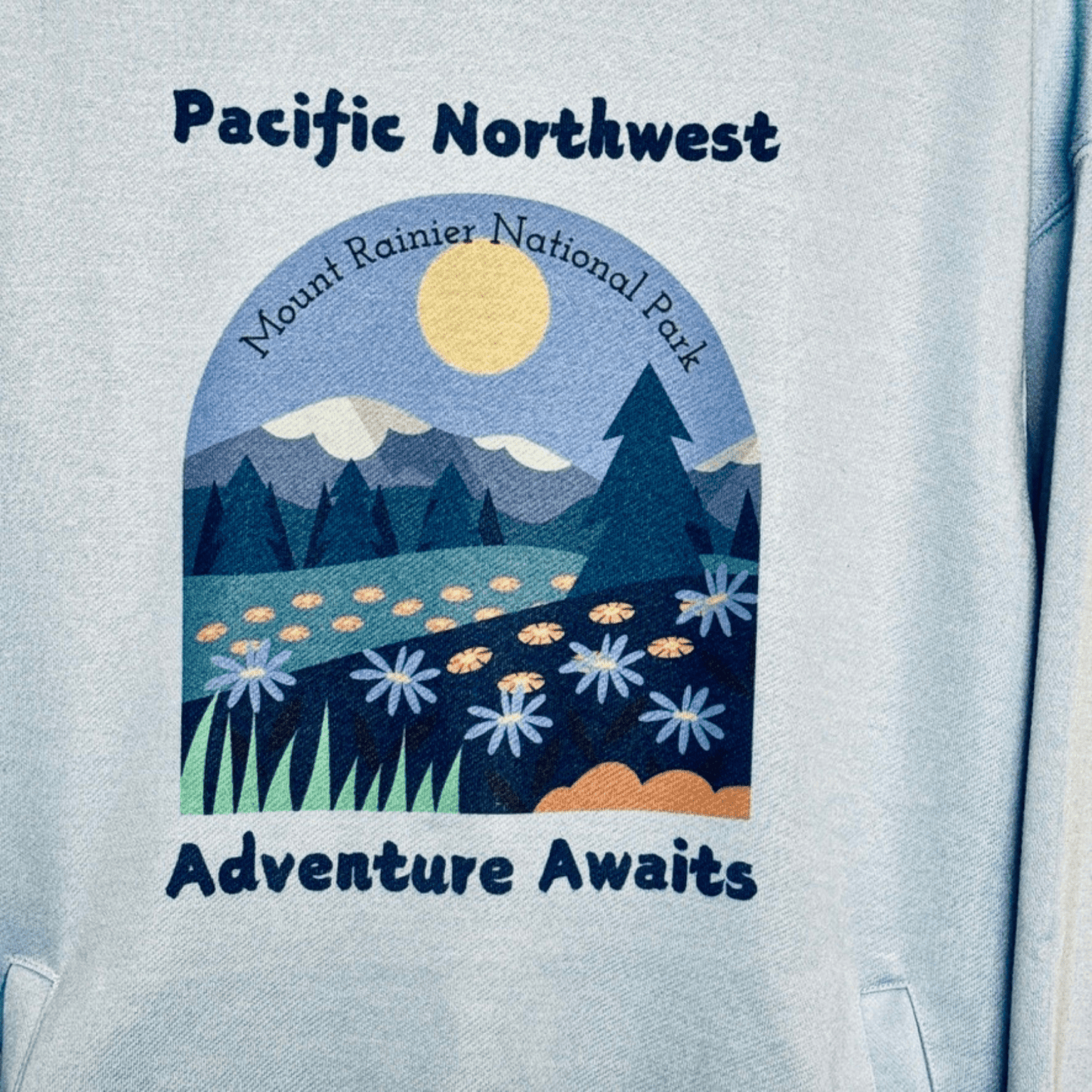 Pacific Northwest Adventure Awaits Oversized Hoodie – Mount Rainier National Park Hoodie - HisWord Designs