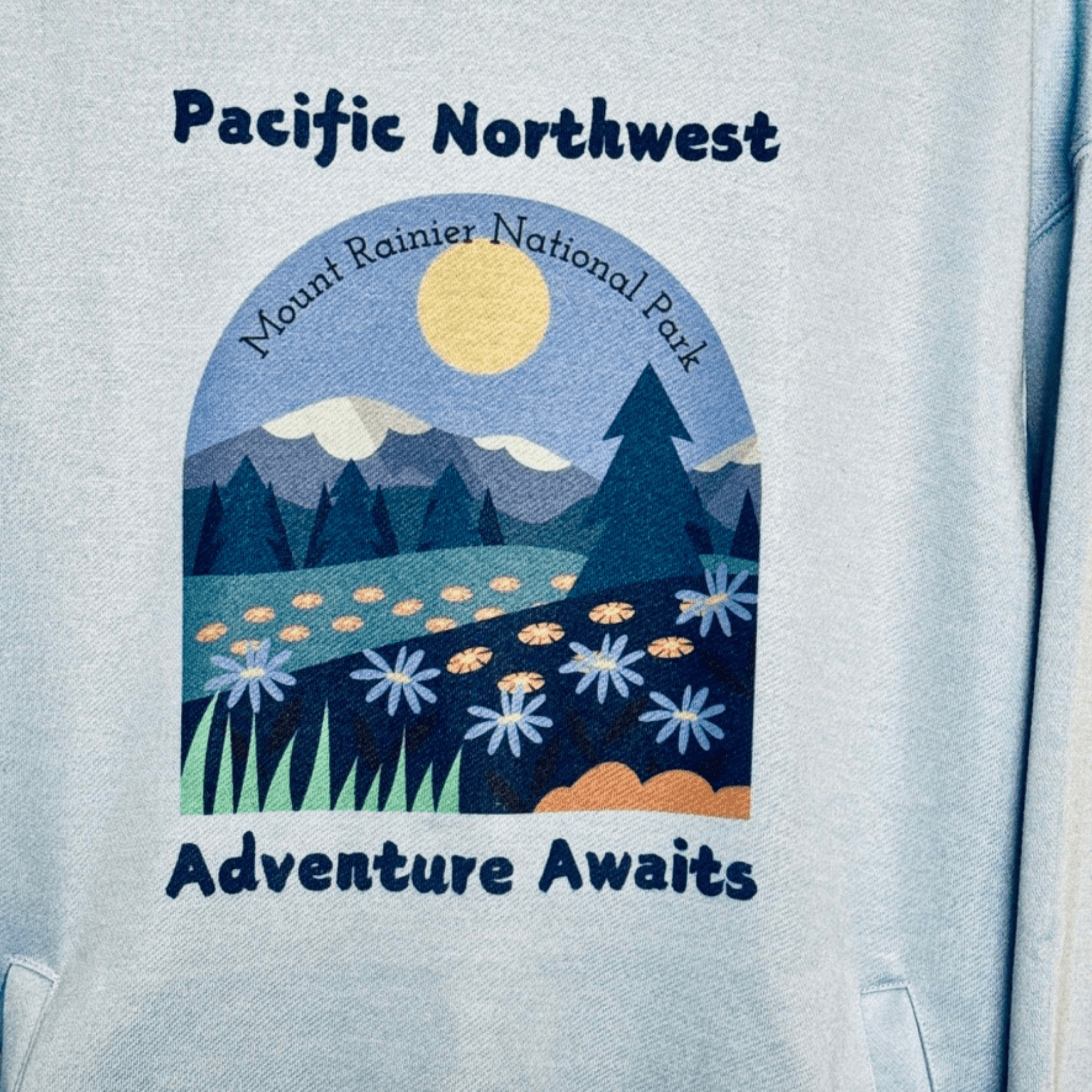 Pacific Northwest Adventure Awaits Oversized Hoodie – Mount Rainier National Park Hoodie - HisWord Designs