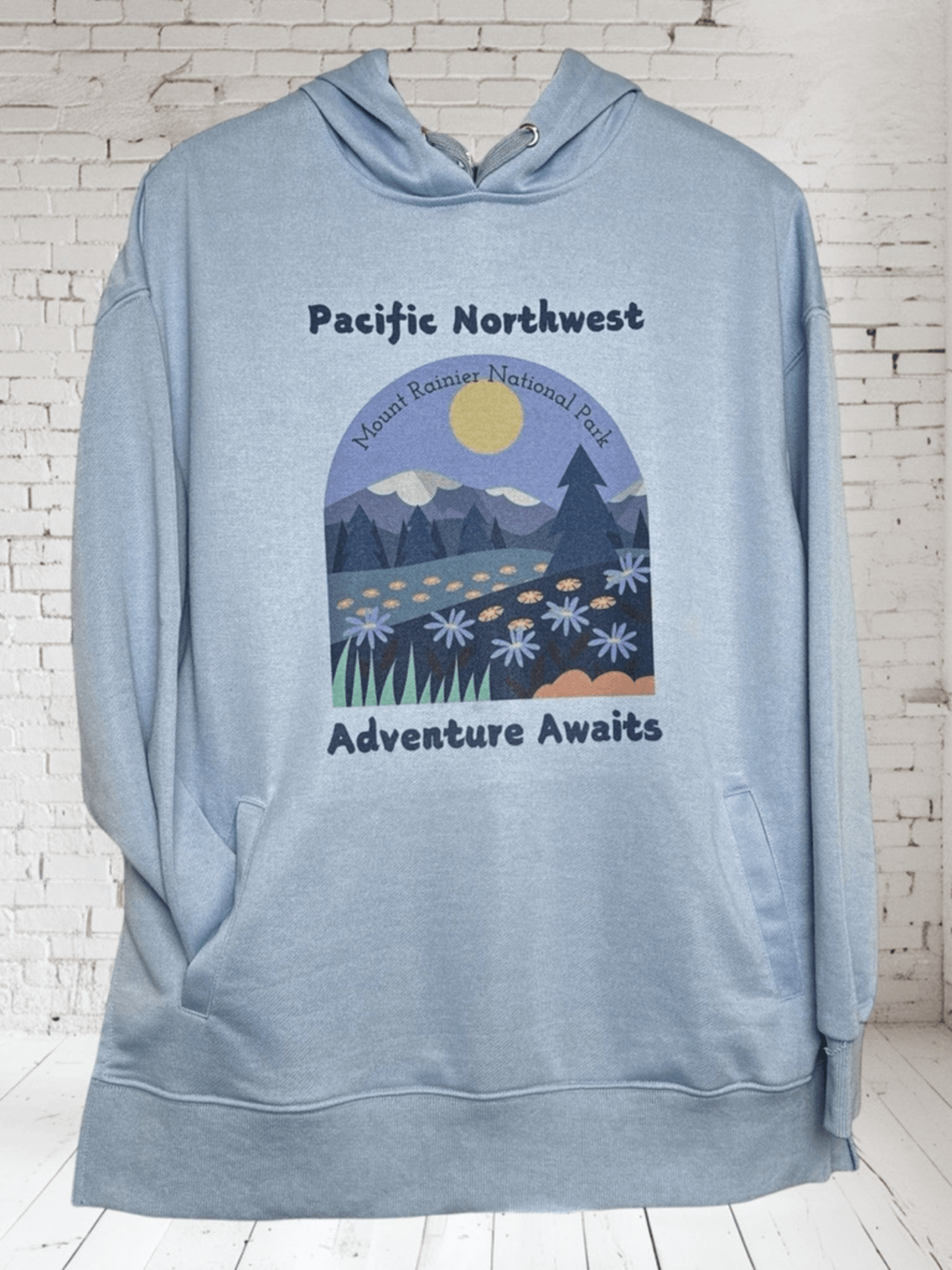 Pacific Northwest Adventure Awaits Oversized Hoodie – Mount Rainier National Park Hoodie - HisWord Designs