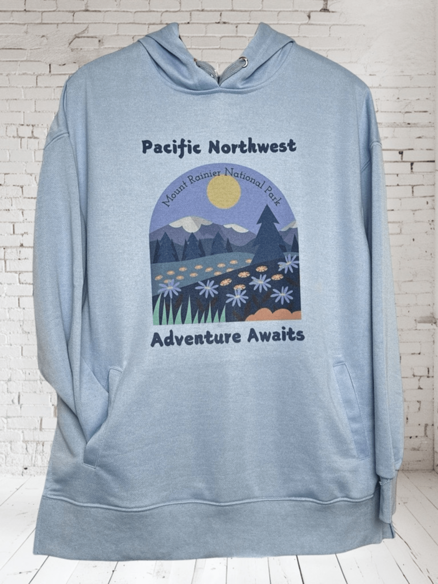 Pacific Northwest Adventure Awaits Oversized Hoodie – Mount Rainier National Park Hoodie - HisWord Designs
