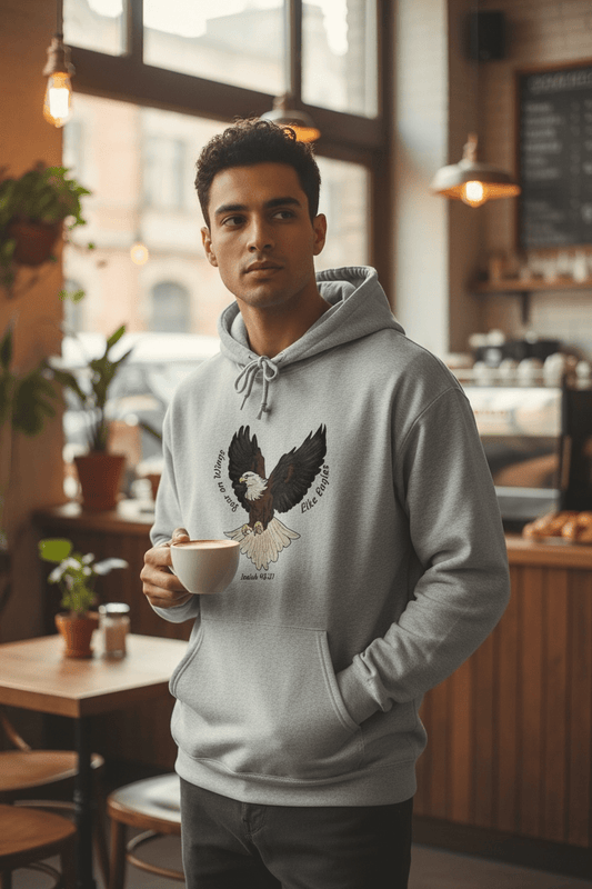 Soar on Wings Like Eagles Oversized Hoodie – Isaiah 40:31 Scripture Hoodie - HisWord Designs
