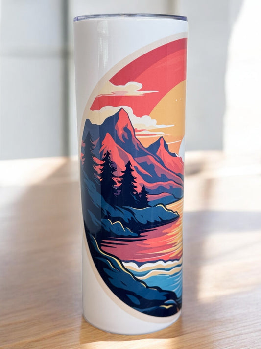 “Adventure Awaits” 20oz Tumbler – Always Take the Scenic Route - HisWord Designs