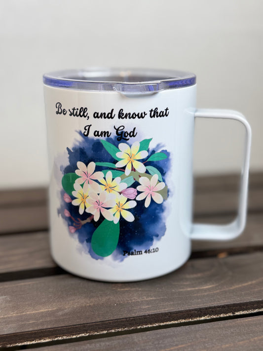 be still and know camper mug