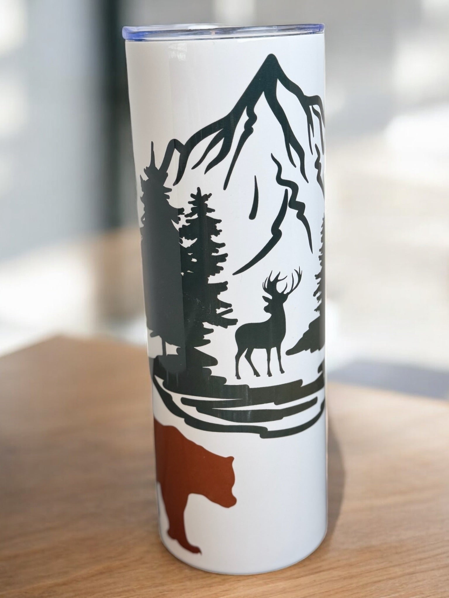 Bigfoot Adventure – 20oz Forest Tumbler with Bear & Elk - HisWord Designs