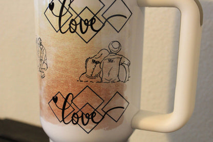 Love & Blessed – 40oz Gold & Faith - Inspired Couples Tumbler - HisWord Designs