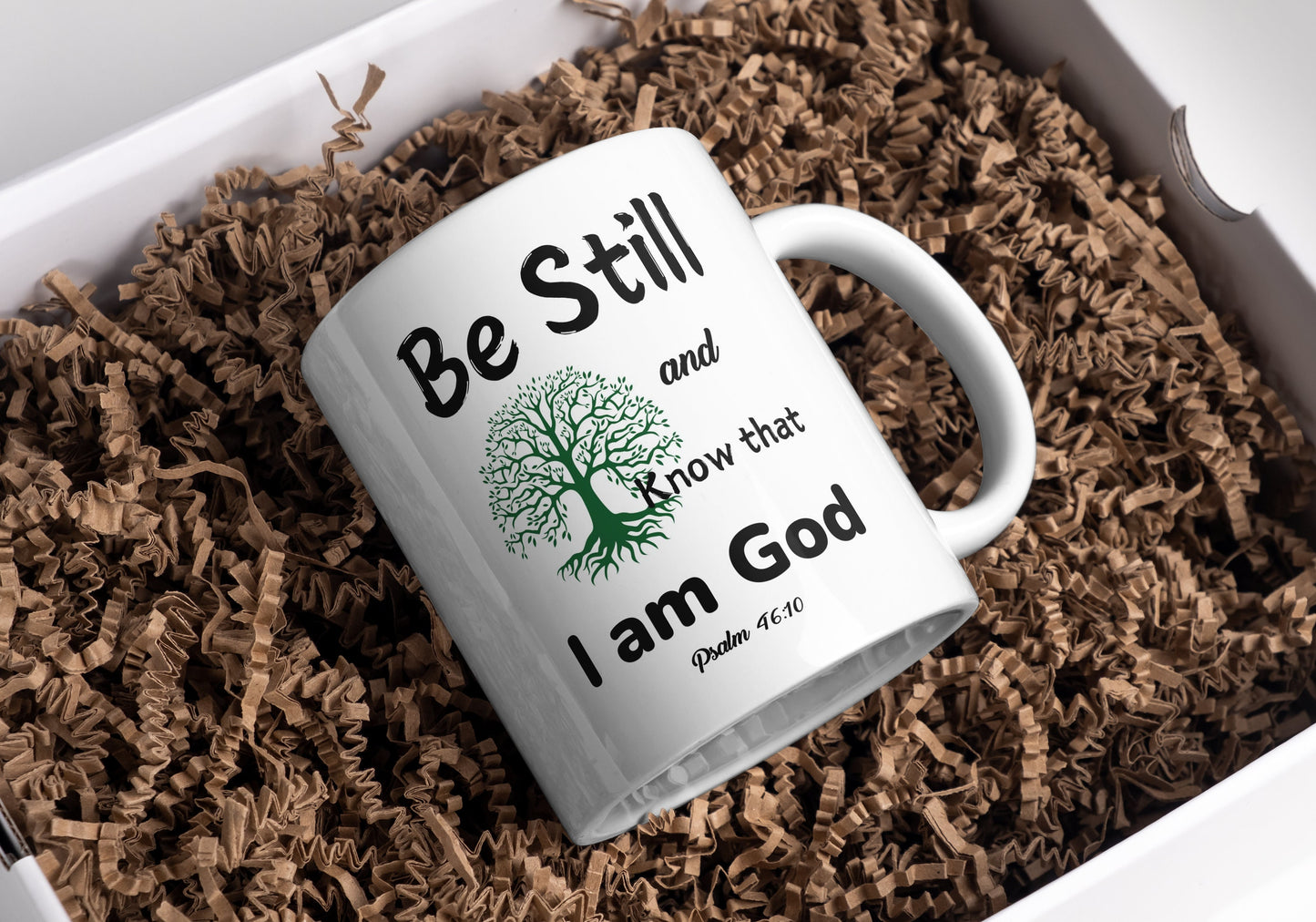 Christian Scripture Mug, Be Still & Know that I am God, Ceramic Mug, Bible Verse Mug, Faith Based Gifts, Motivational Mug, Inspirational Mug