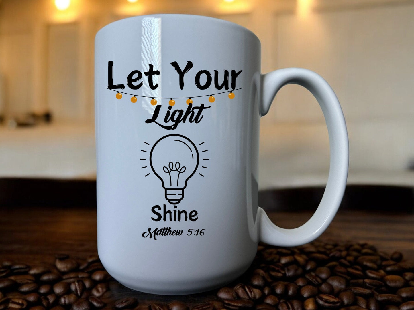 Christian Scripture Mug - Let Your Light Shine, Ceramic Mug, Bible Verse Mug, Faith Based Gifts, Motivational Mug, Inspirational Mug