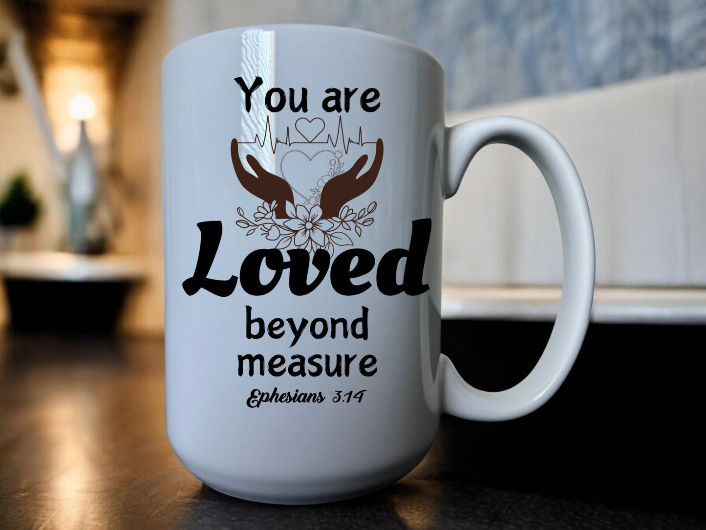 Christian Scripture Mug - You are Loved Beyond Measure, Ceramic Mug, Bible Verse Mug, Faith Based Gifts, Motivational Mug, Inspirational Mug