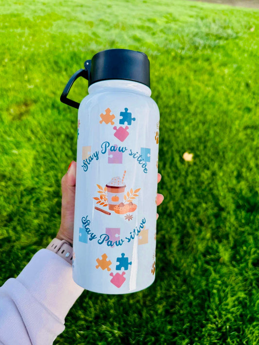 Stay Pawsitive Dog Mom Water Bottle