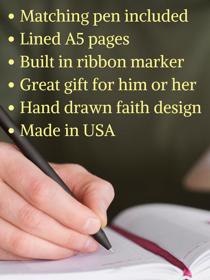 Personalized Christian Gift, Trust in the Lord Prayer Notebook, Hand - Drawn Bible Verse Journal, Laser Engraved Faux Leather devotional book - HisWord Designs